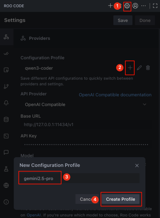 Create Roo Code Model Profile
