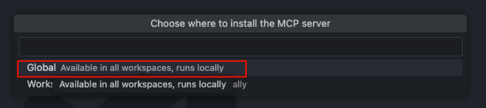 MCP availability scope selection